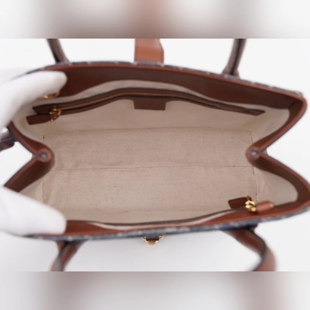 CF08 💟 GUCCI Jackie GG Denim and Leather Medium - Picture 14 of 15